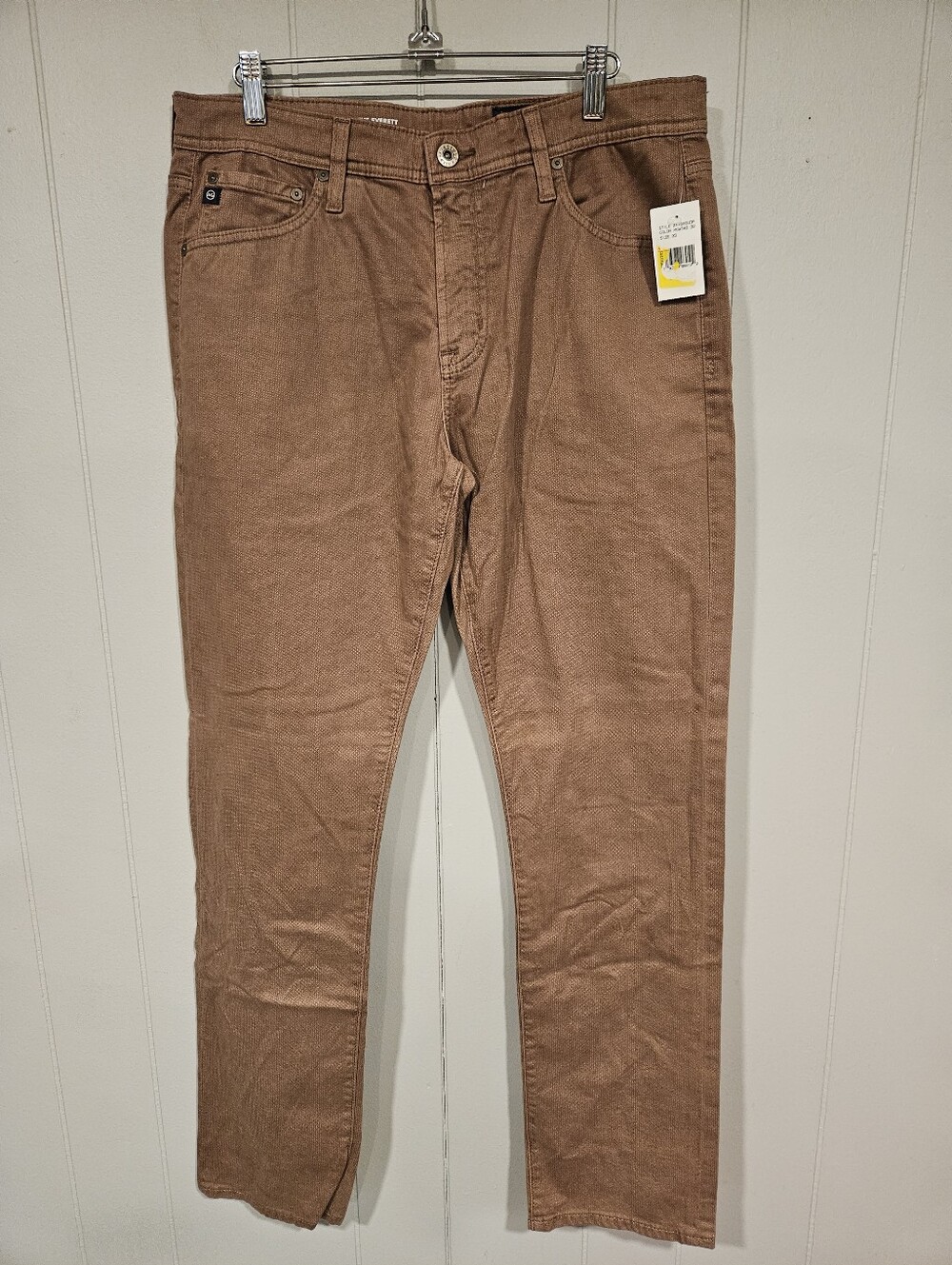 AG Adriano Goldschmied Everett Slim Straight Mens Pants Jeans Brown 33x32 NWOT